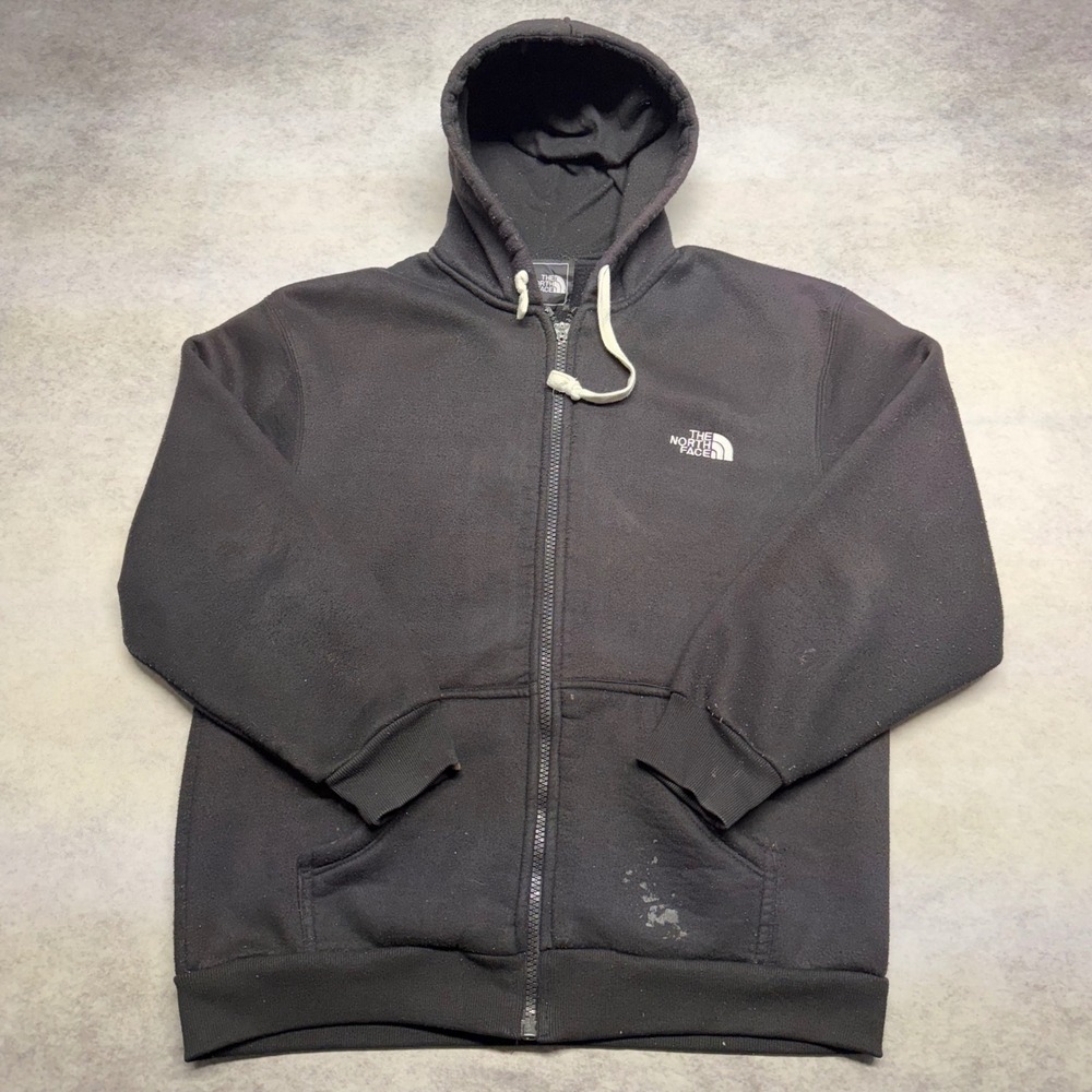The North Face Full Zip Hoodie Mens XL Black Embroidered Logo Sweatshirt Outdoor